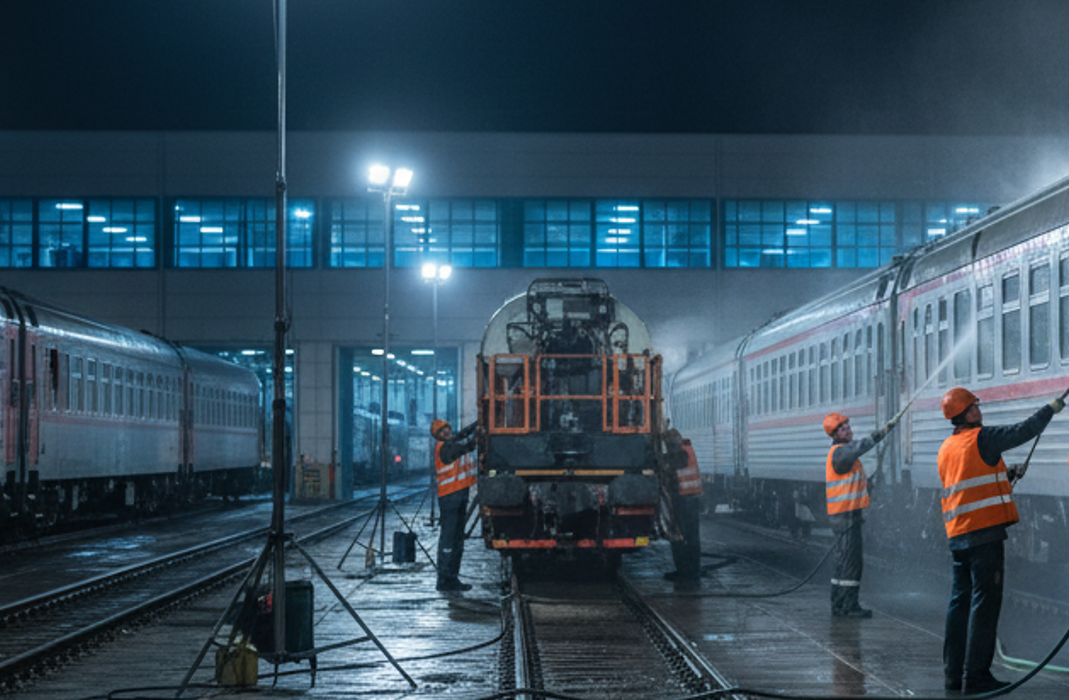 Очистка вагонов в ночное технологическое окно