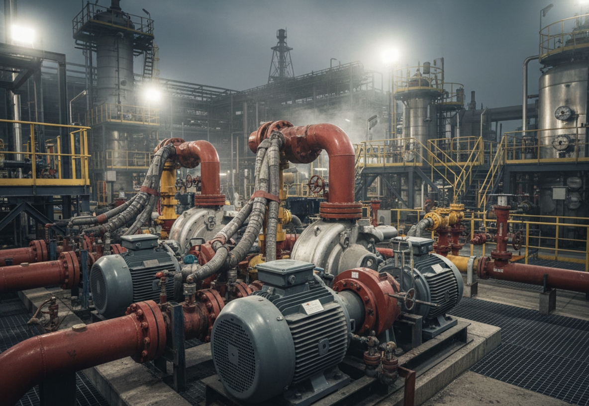 Очистка кожухов и рам насосного оборудования