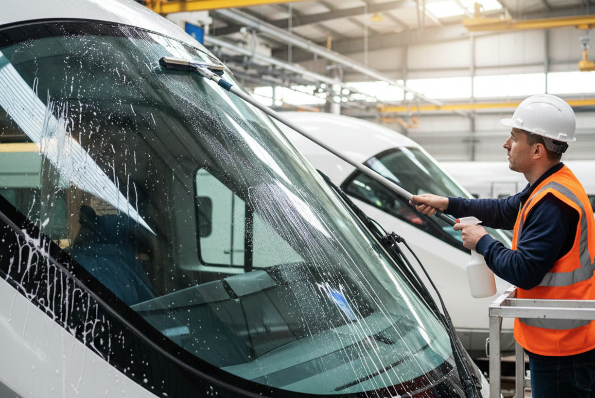 Очистка обзорных зон кабины машиниста