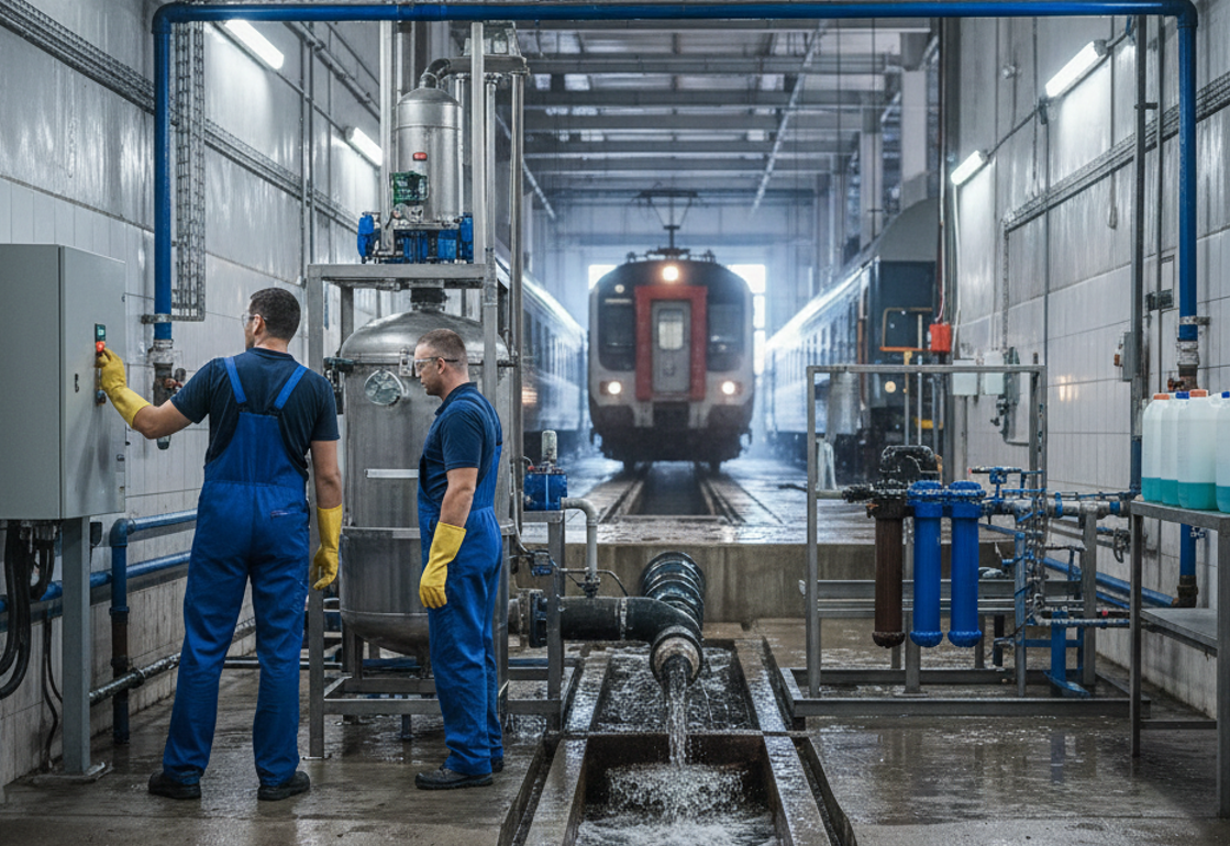 Обращение со стоками после обработки вагонов моющими средствами