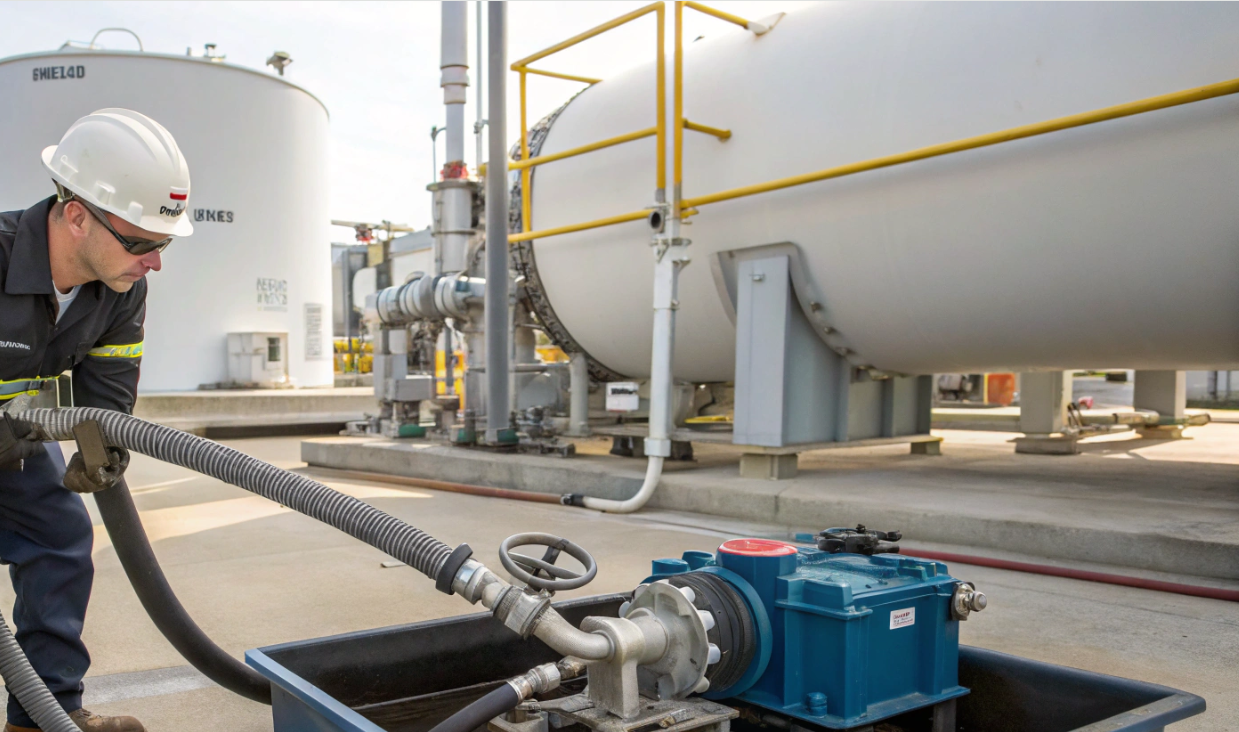 Отвод масляного шлама из вакуумных насосов