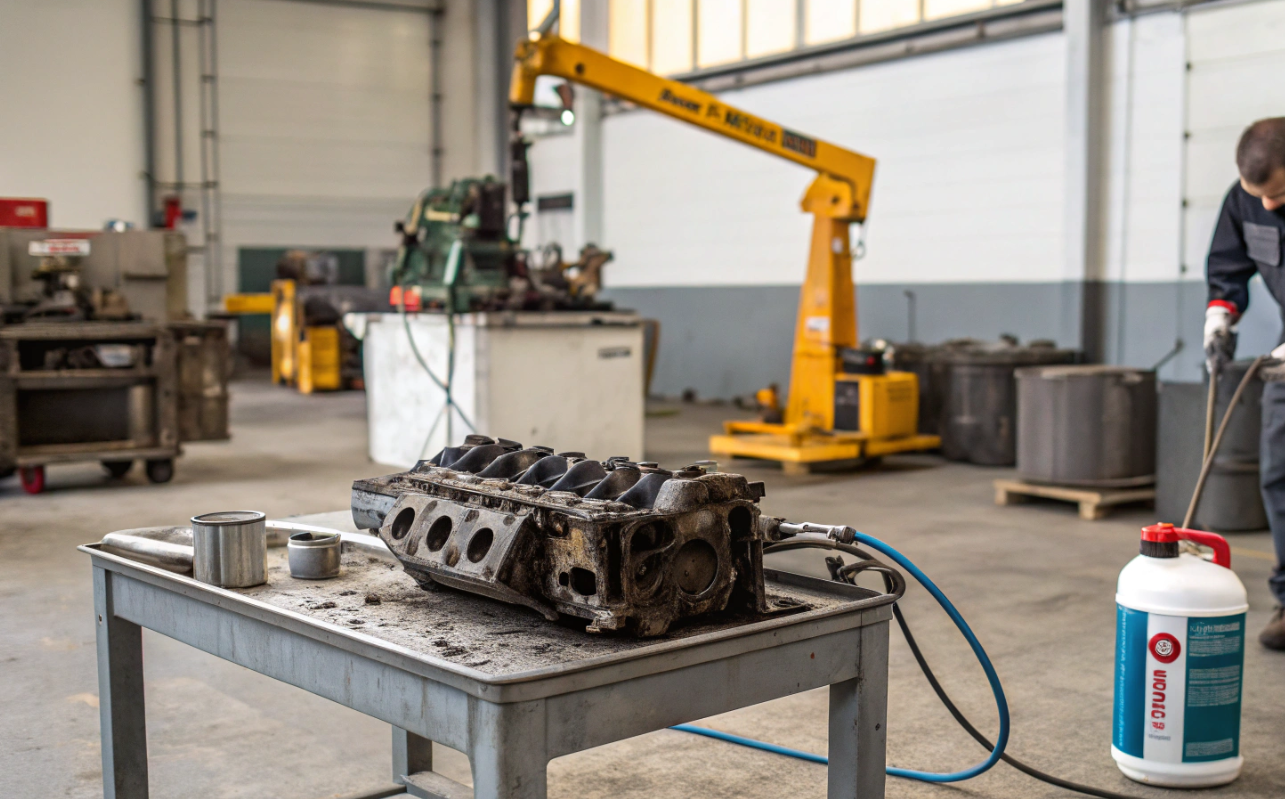 Промывка деталей двигателя при высокой плотности загрязнений