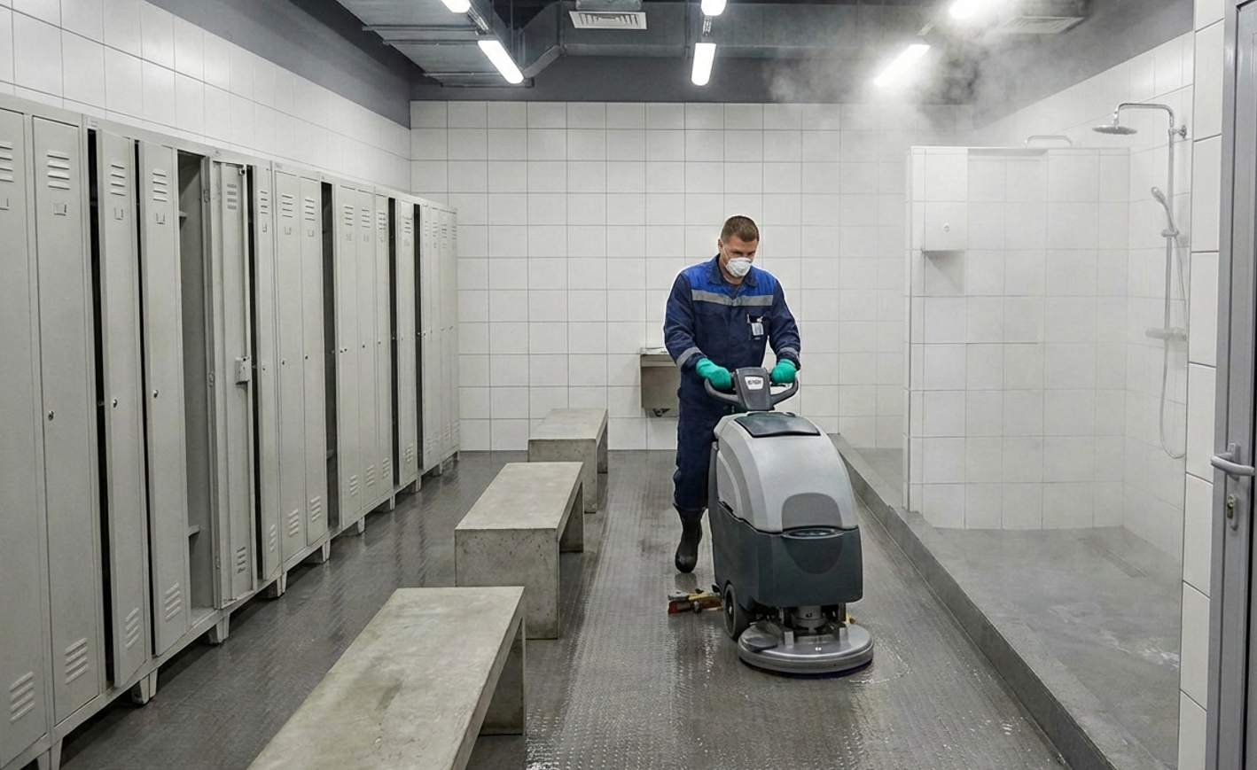 Санитарная обработка раздевалок и душевых для борьбы с запахом и грибком