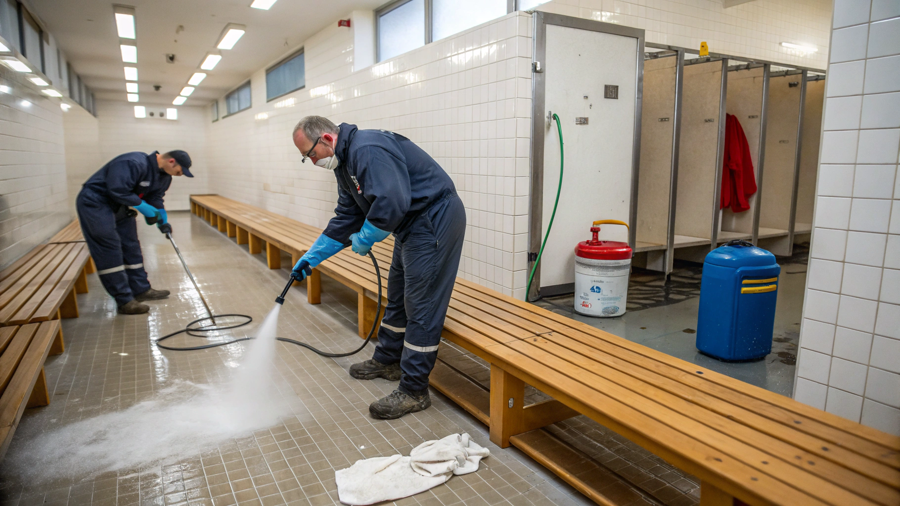 Дезинфекция душевых и раздевалок в условиях вахты