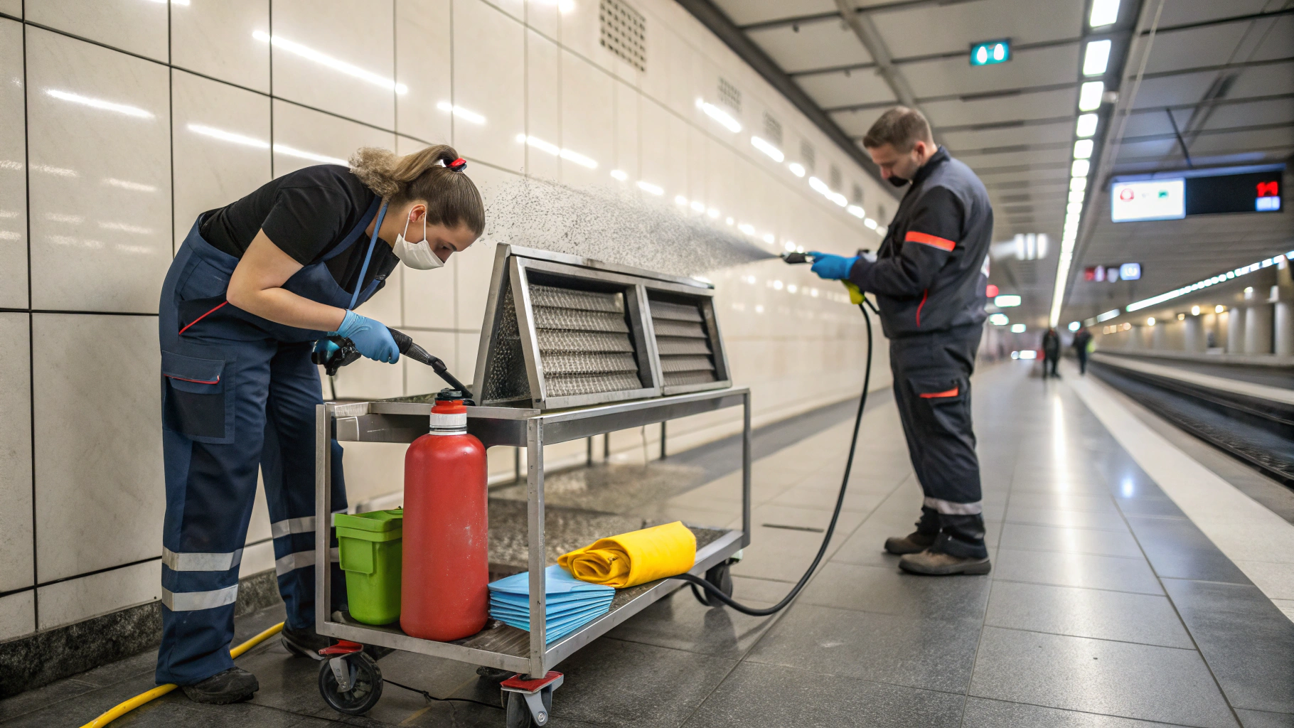 Очистка фильтров вентиляции метро