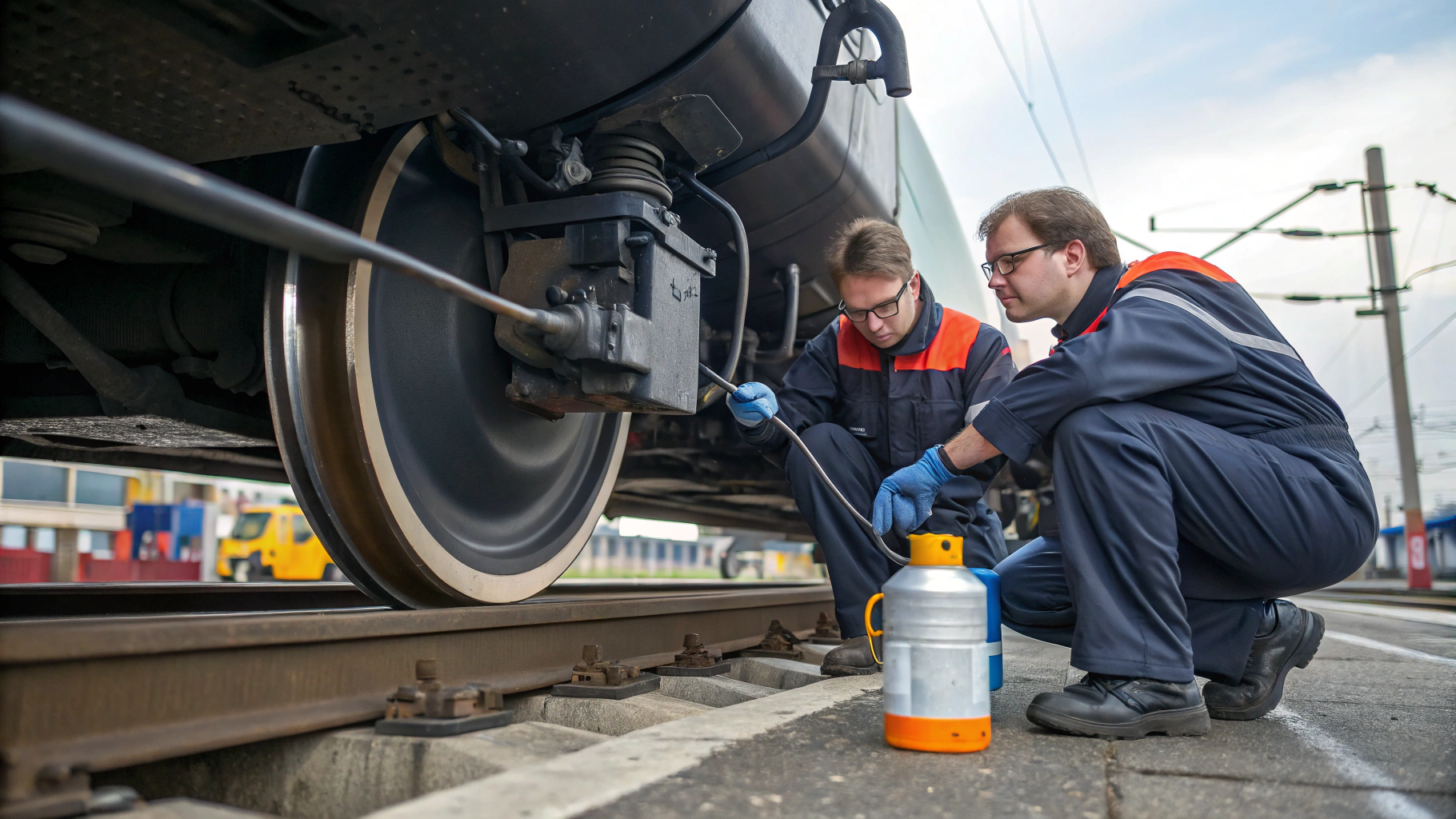Очистка тормозных механизмов поездов от пыли и налёта