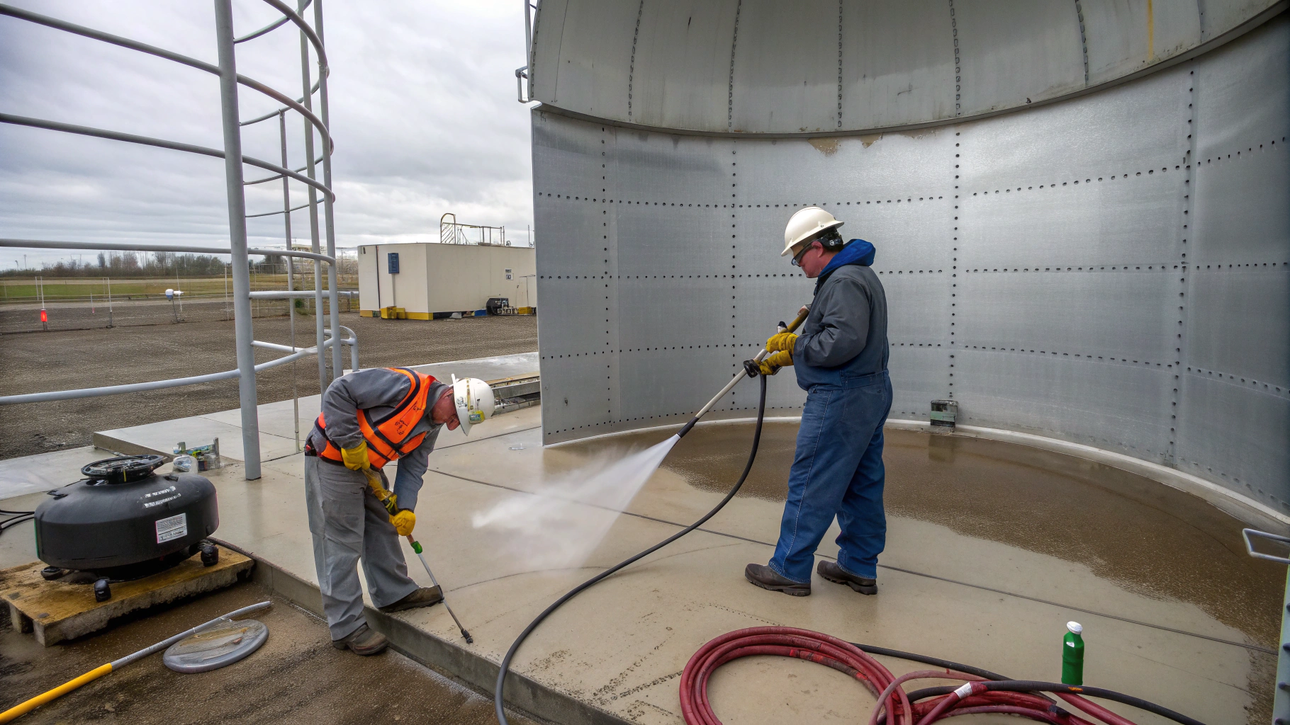 Удаление нефтяных плёнок с внутренних поверхностей резервуаров