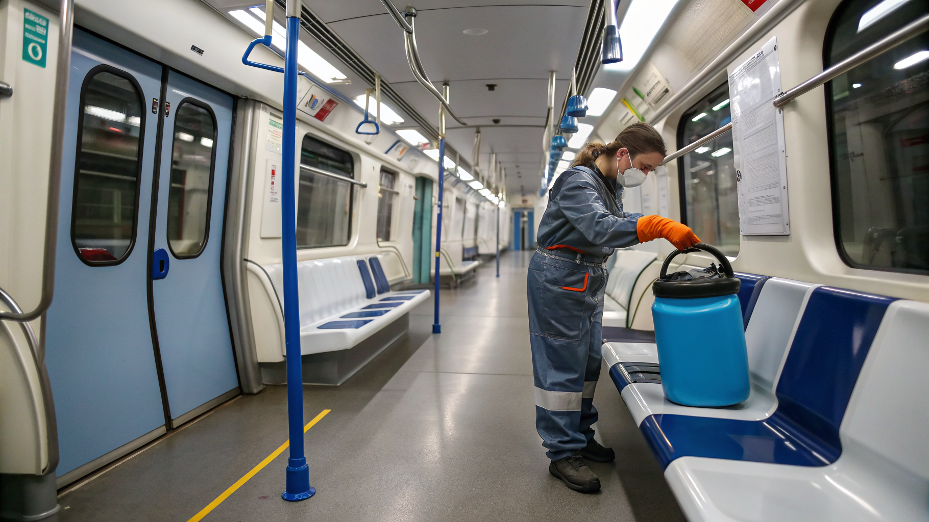 Дезинфекция и очистка детских зон в пассажирских вагонах