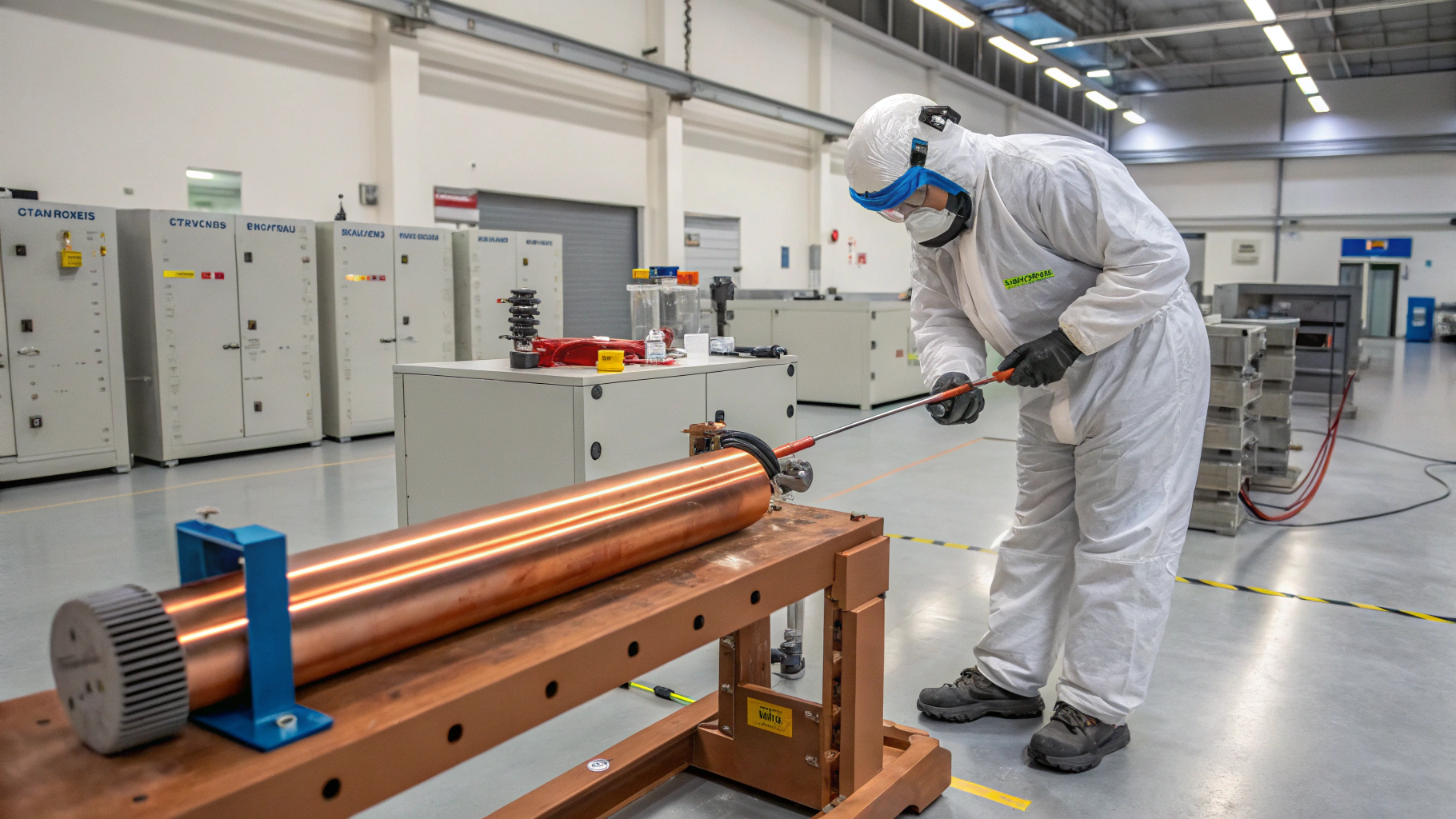 Устранение оксидного слоя перед пайкой медных шин