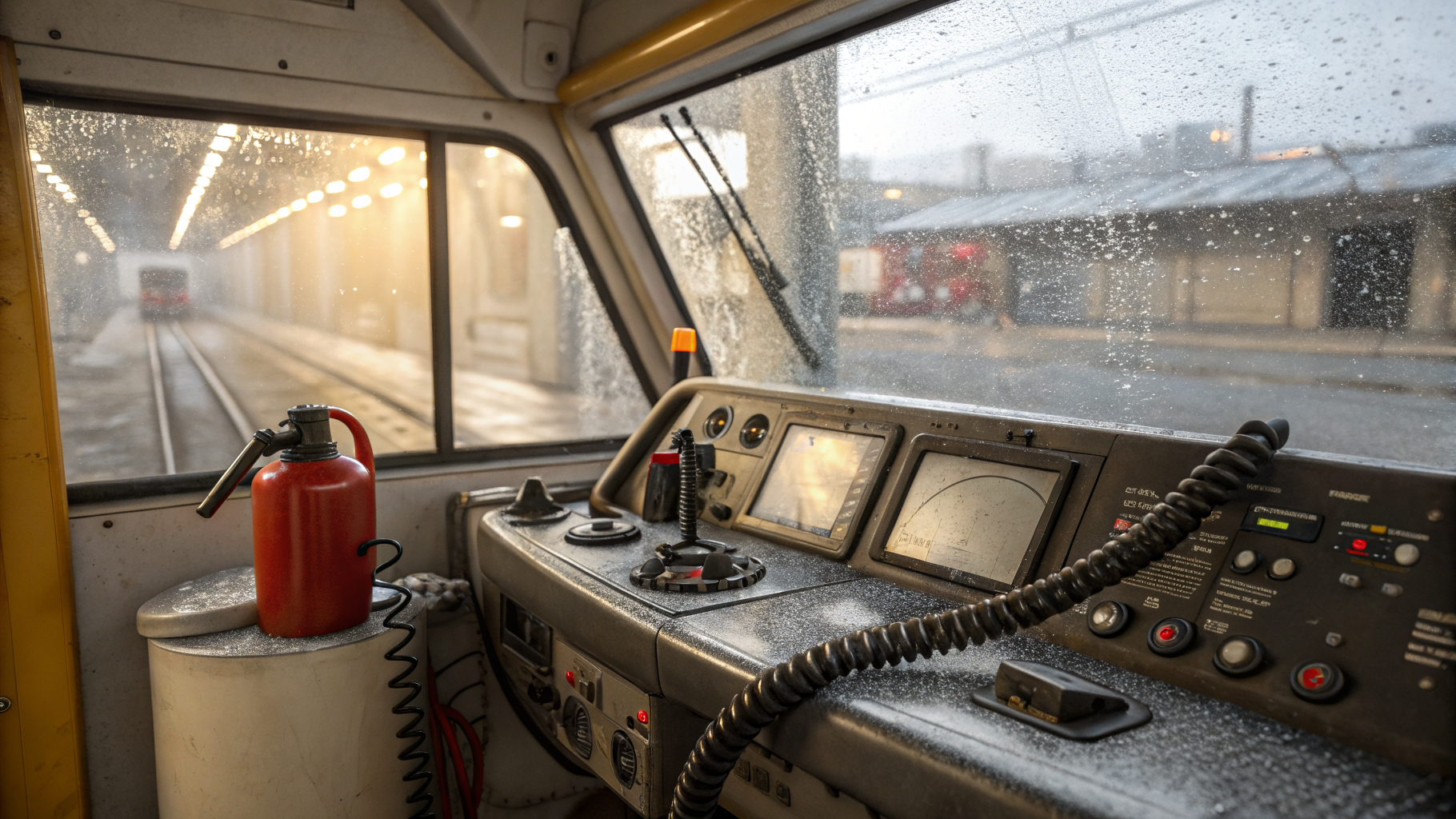 Уборка кабины машиниста после смены бригады без липких плёнок и разводов