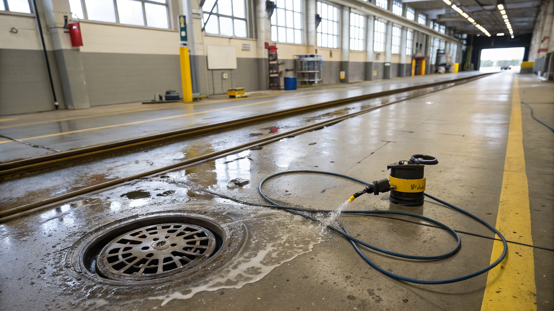 Отмывка полов депо от масляных и углеводородных загрязнений