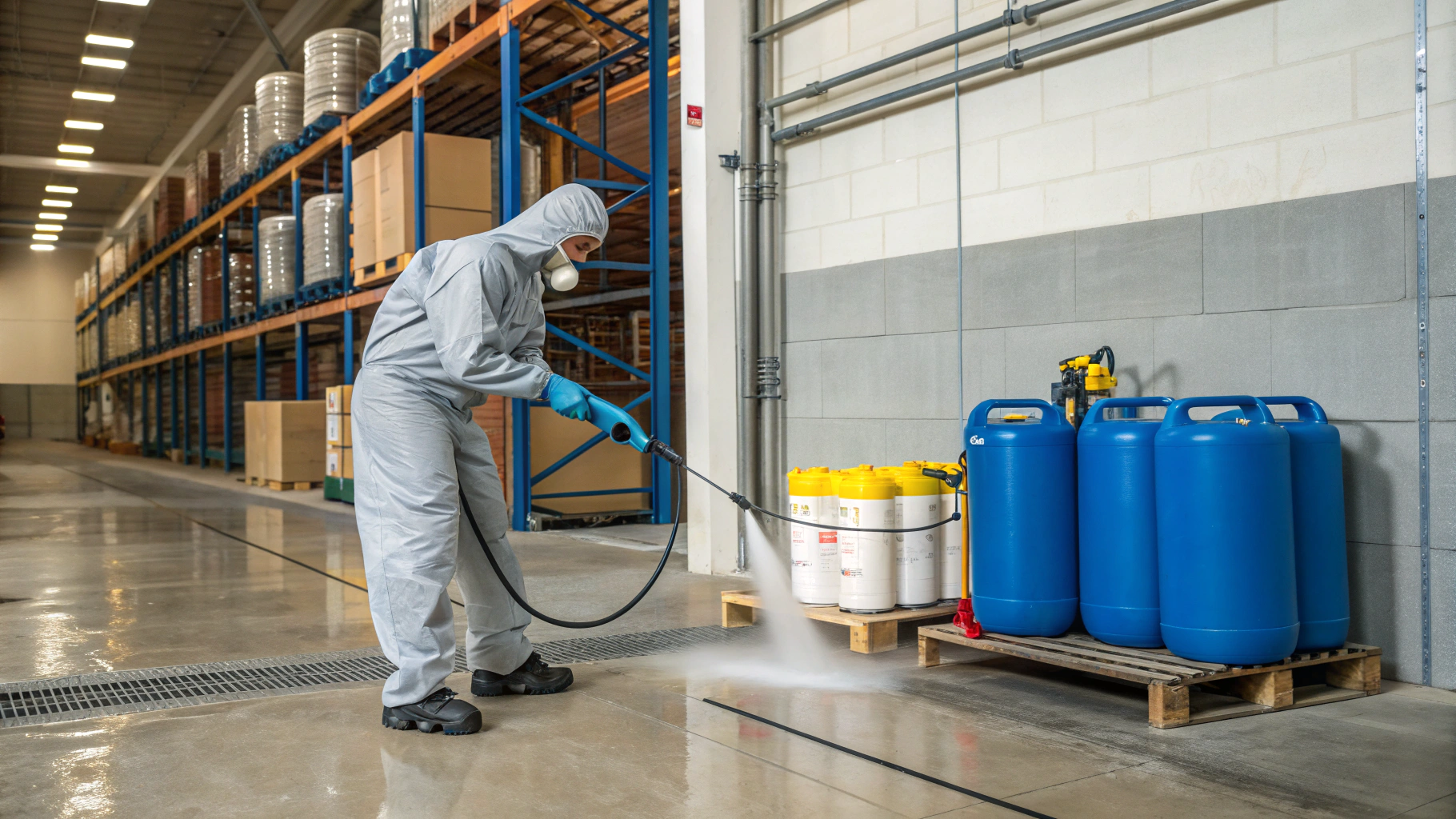 Использование химии в зоне бытовых и технических помещений склада