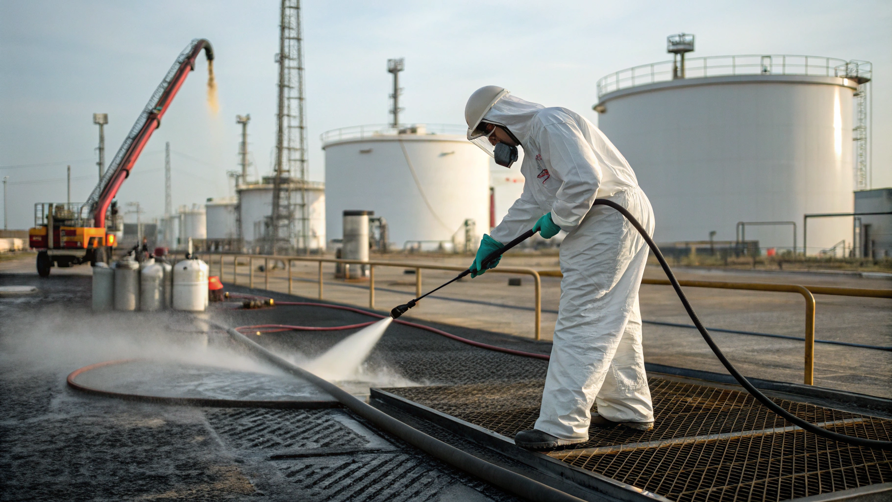 Удаление мазутных отложений на оборудовании и площадках