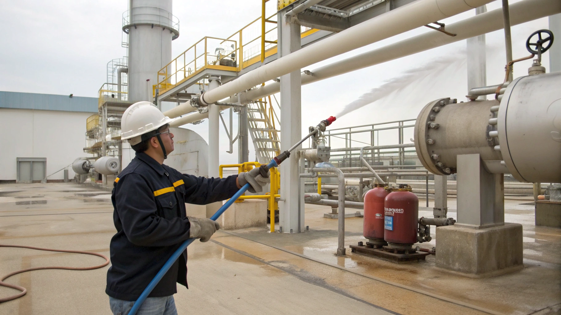 Очистка технологических узлов КС перед ремонтом