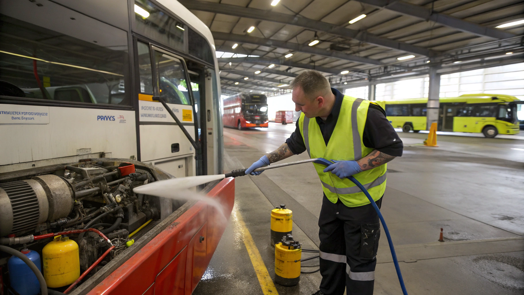 Очистка ДВС коммунального транспорта после зимы