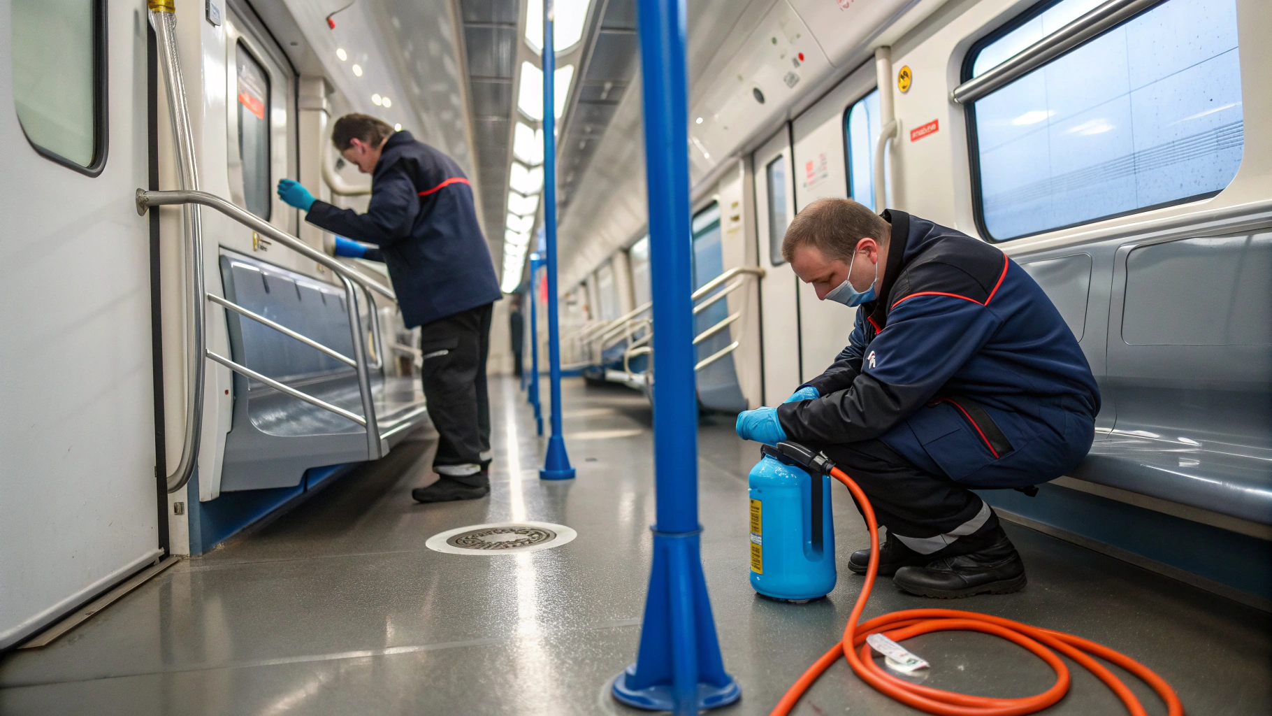 Предотвращение повторного загрязнения поручней в общественном транспорте