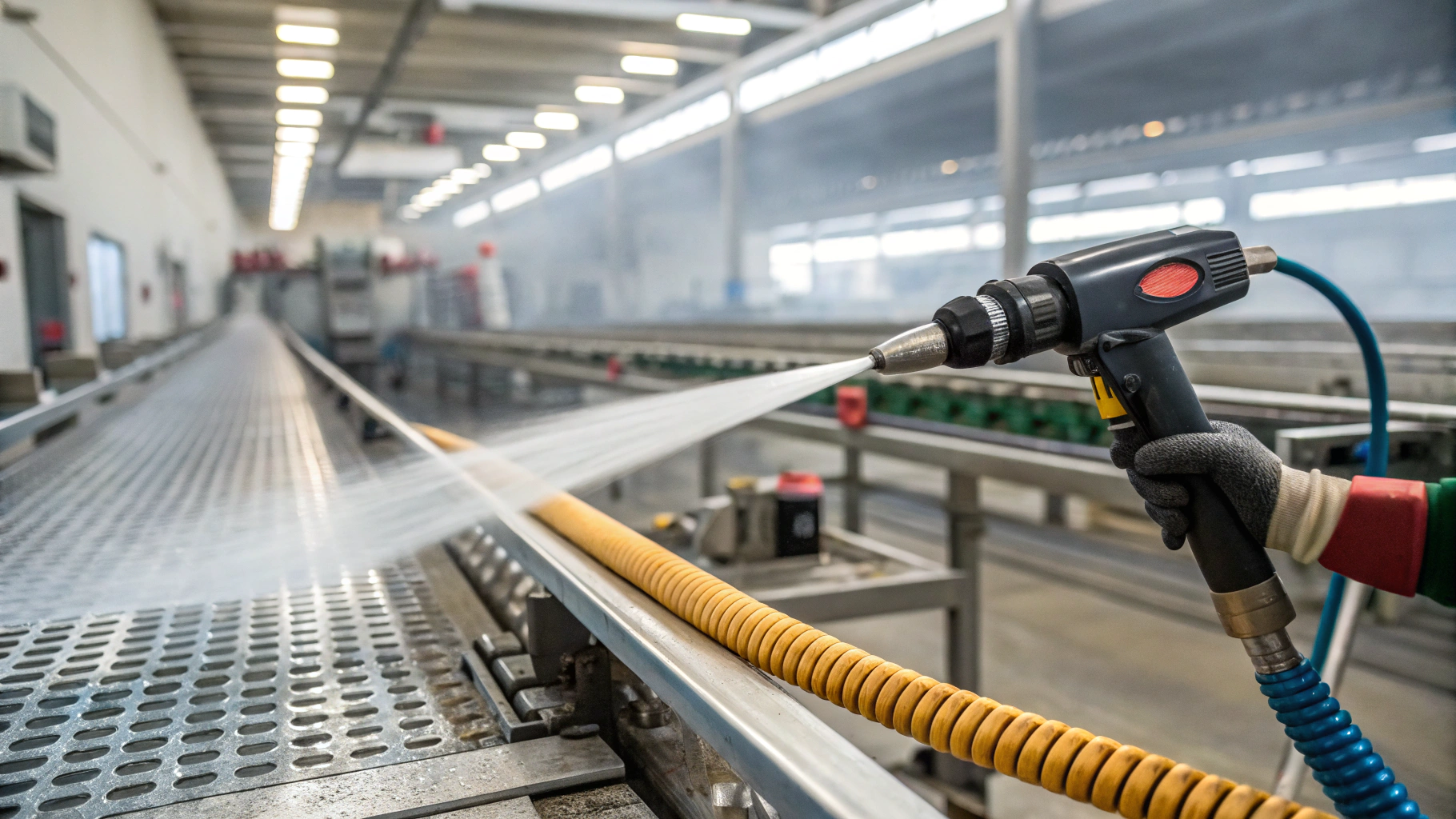 Удаление сборочных смазок с конвейерного инструмента