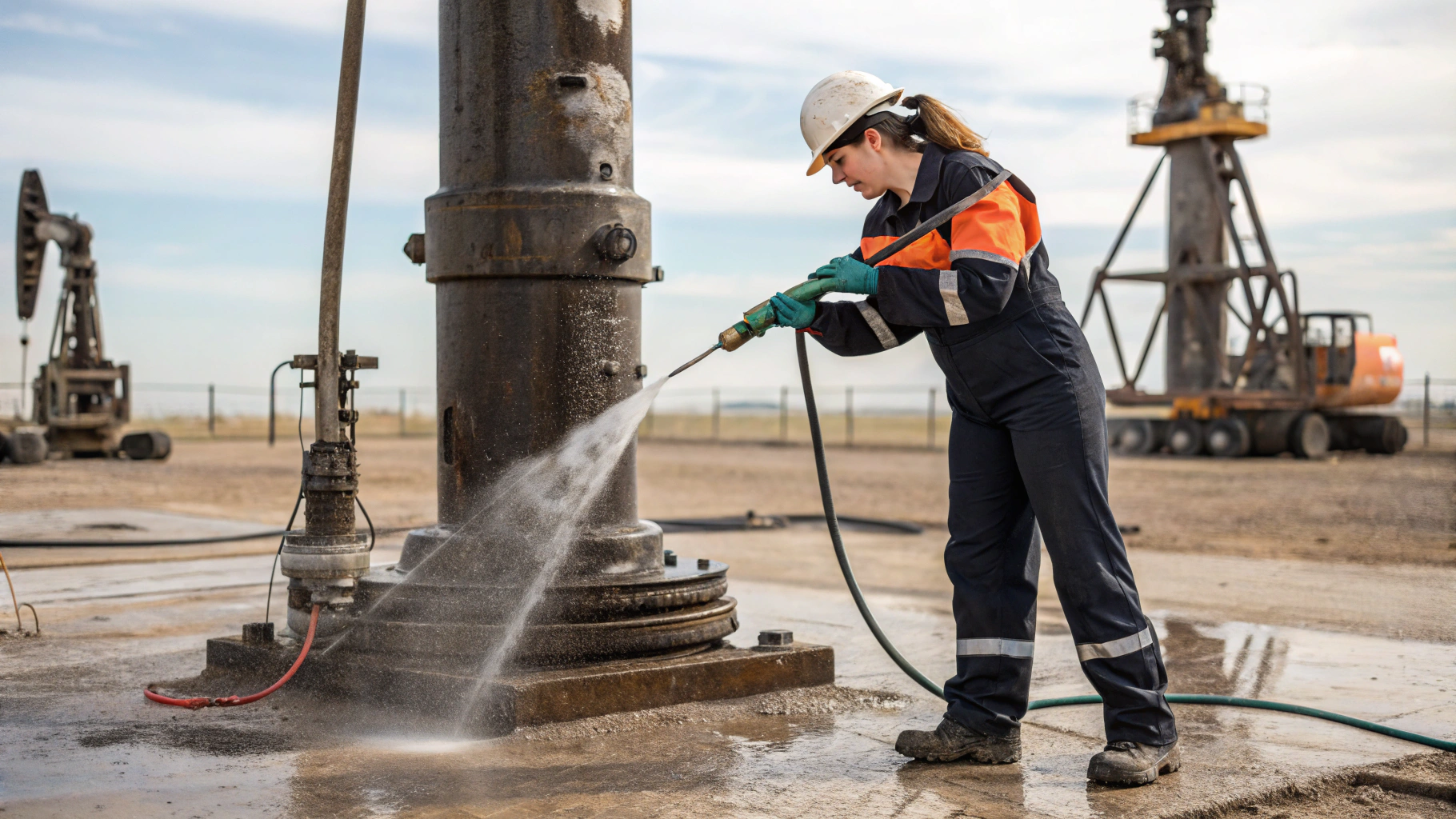 Удаление нефтяных загрязнений с бетонных оснований буровых