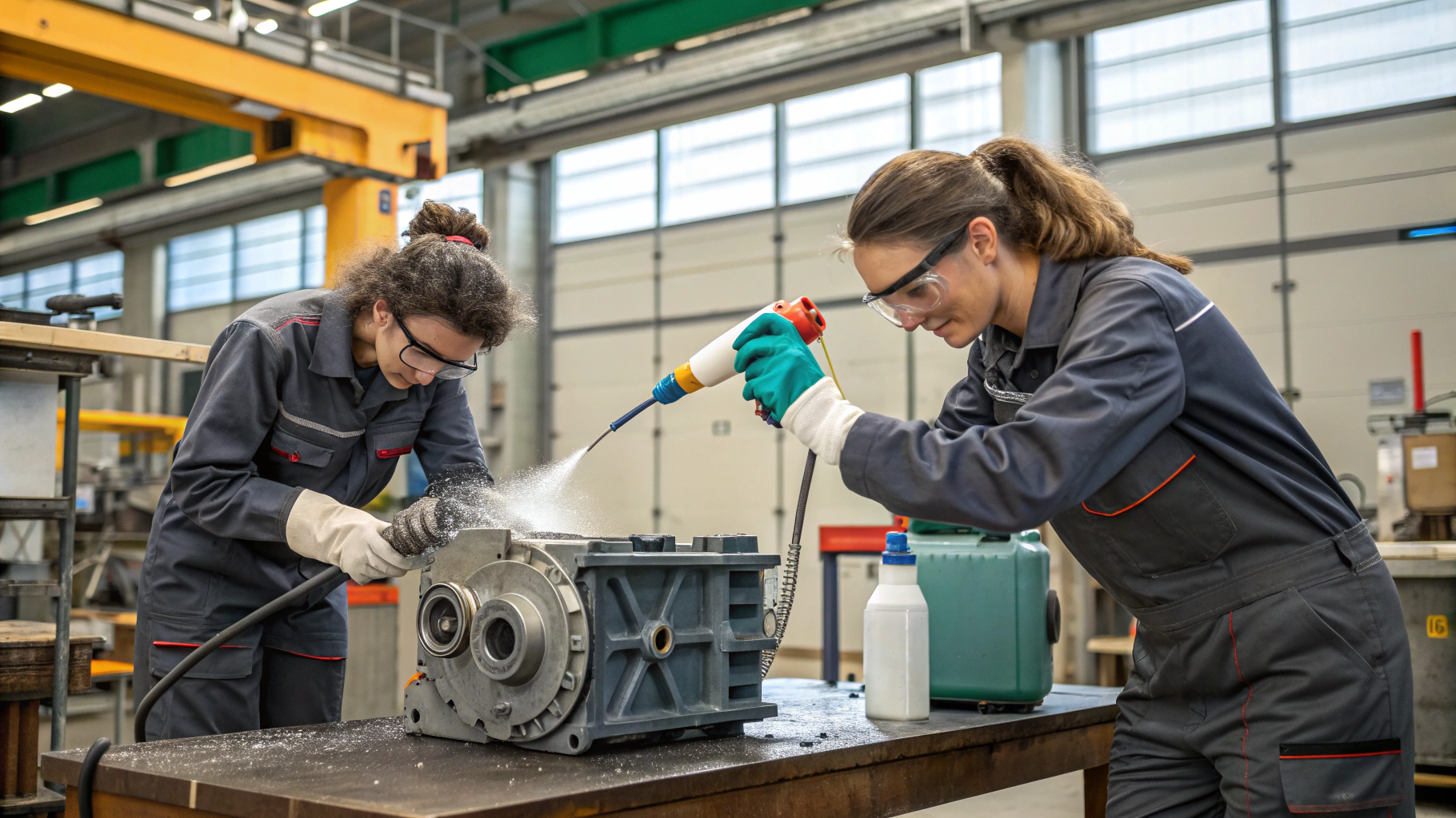 Удаление масляных загрязнений с корпусов агрегатов