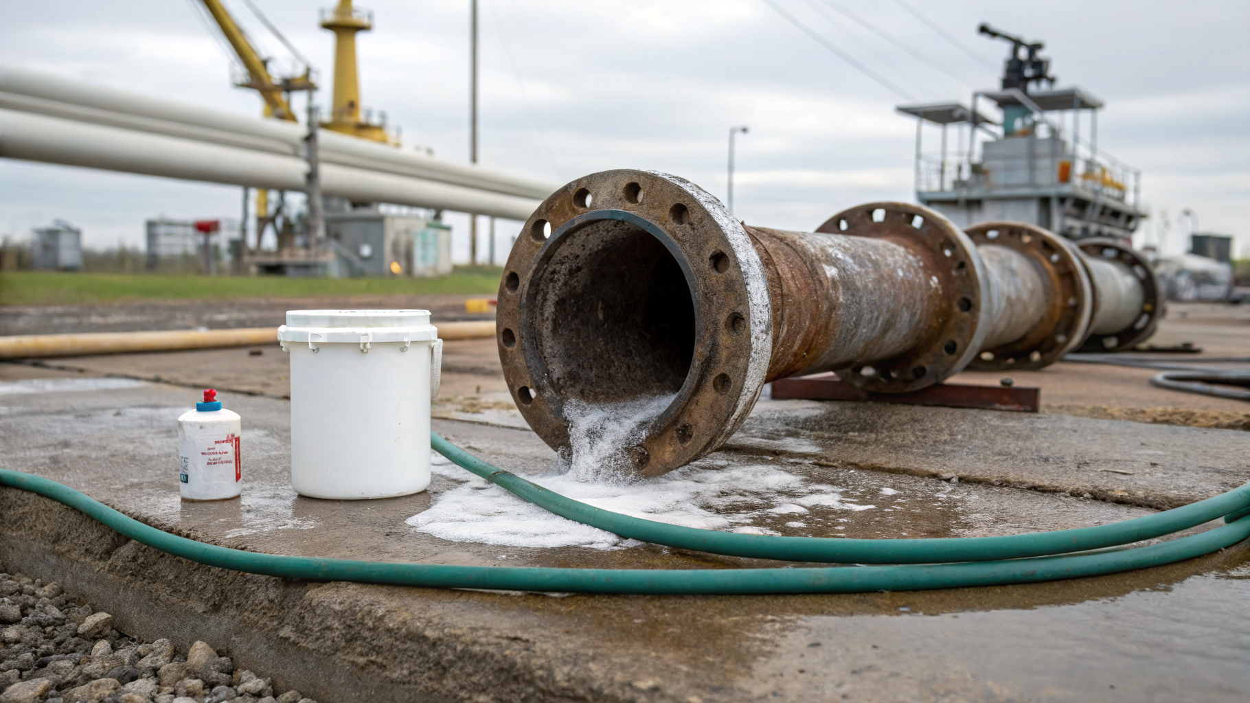 Промывка дренажных линий нефтепромыслов от шлама и отложений