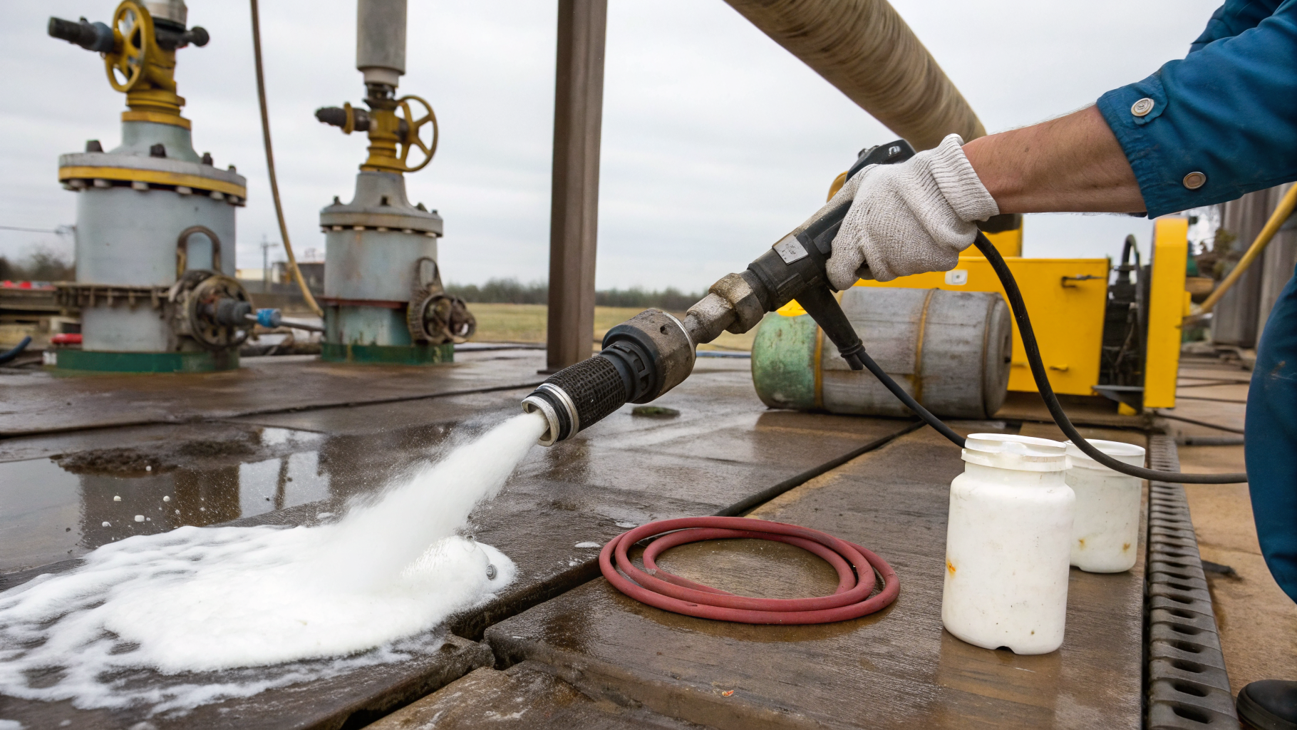 Мойка технологических блоков буровых установок от нефти
