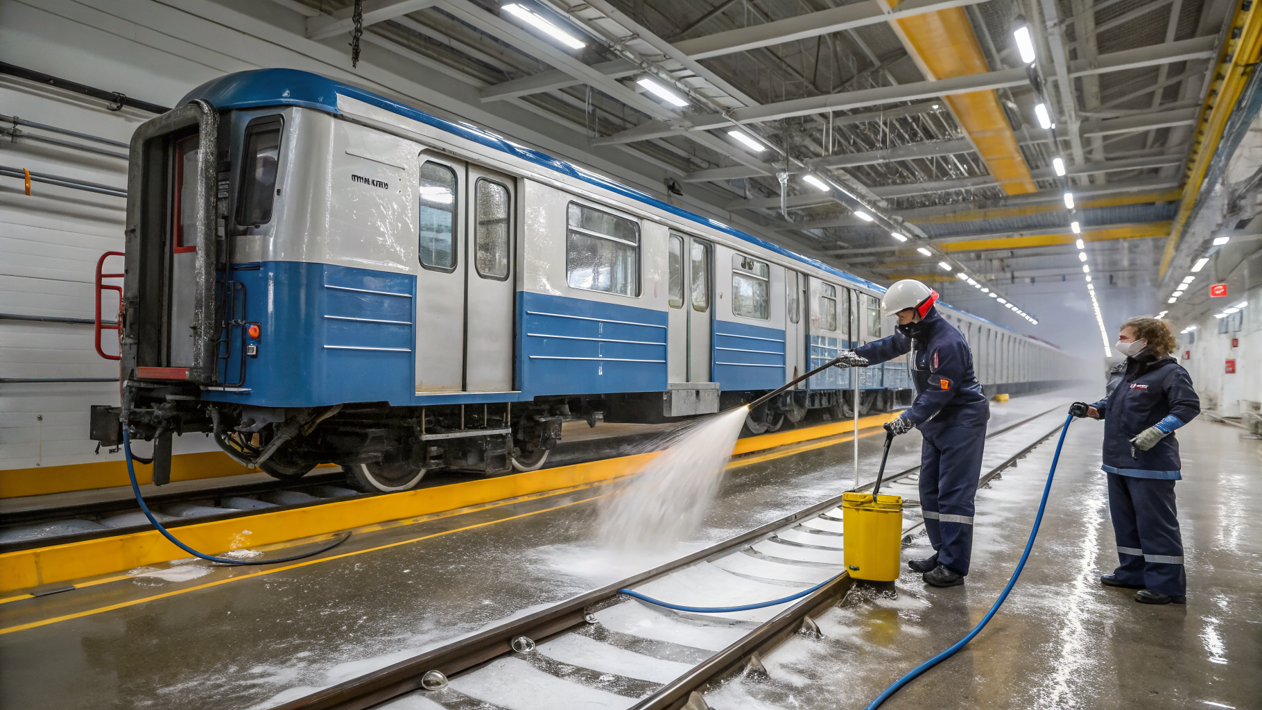 Технология мойки поездов при коротких оборотах на конечных станциях