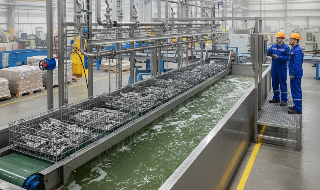 Дозирование пеногасителя в моечные ванны для стабилизации процесса