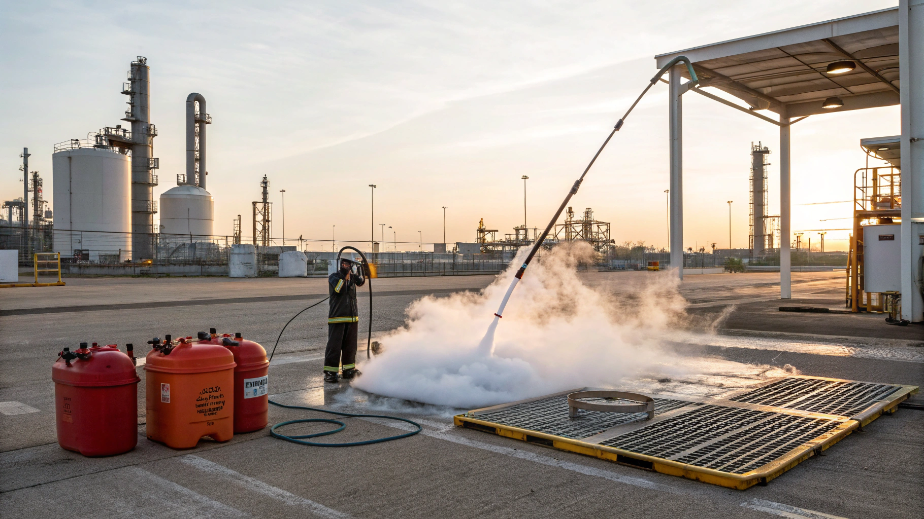 Мойка факельных наконечников от кокса при высокой температуре