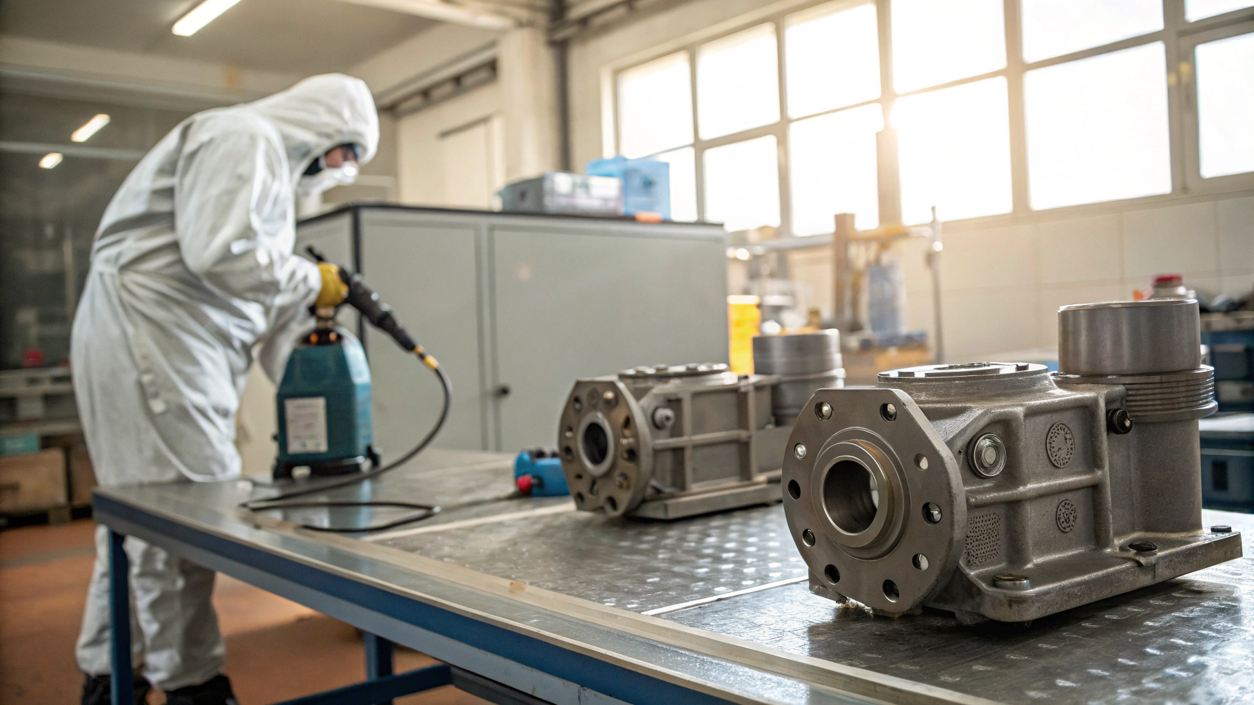 Обезжиривание корпусов редукторов перед капиллярным контролем без ЛОС