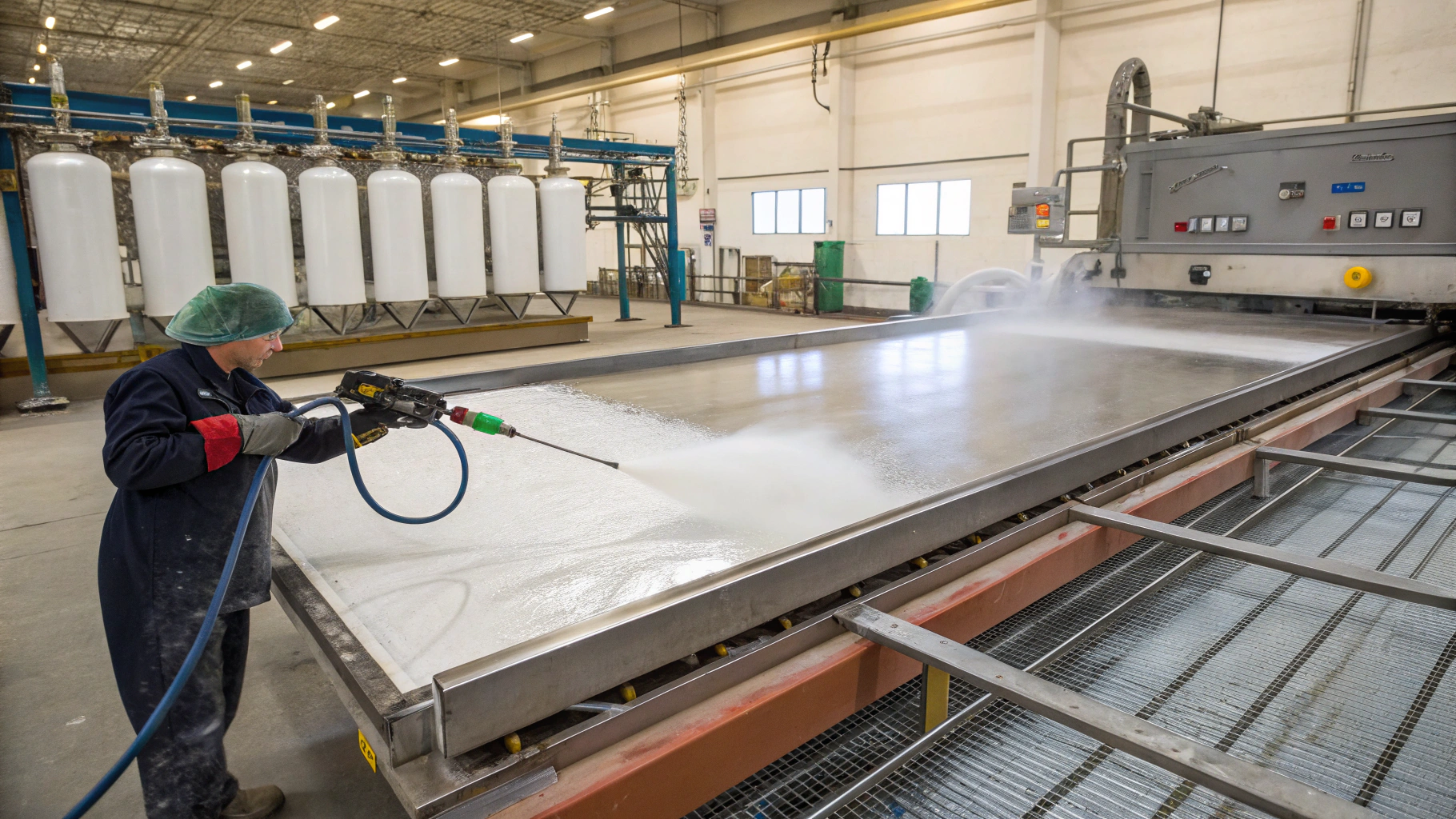 Обезжиривание листа перед фосфатом при эмульсии