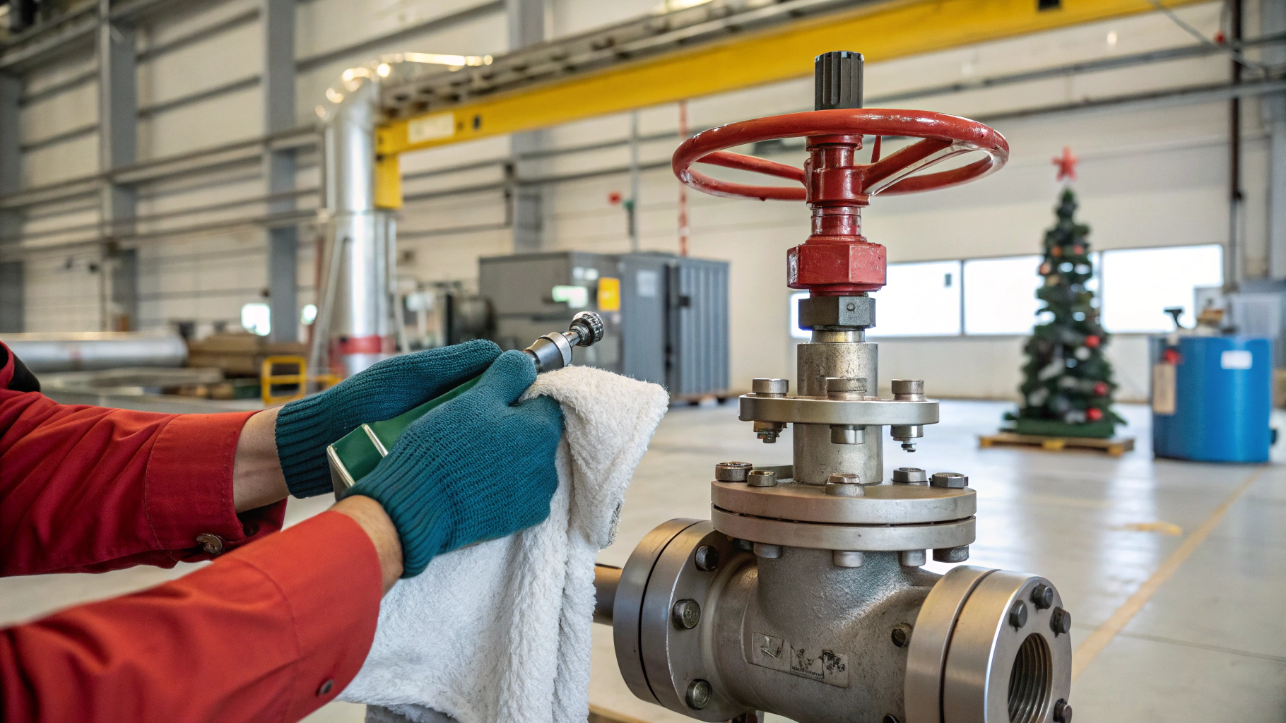 Обезжиривание резьбы фонтанной арматуры при сборке