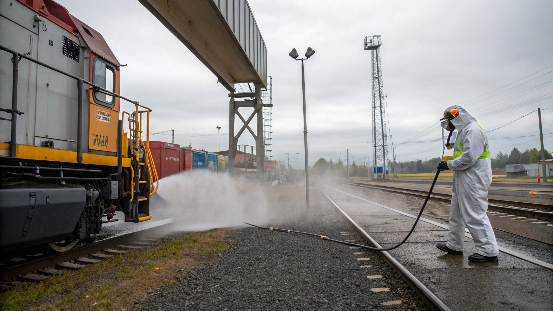 Очистка кузовов локомотивов сухим льдом без стоков и простоев