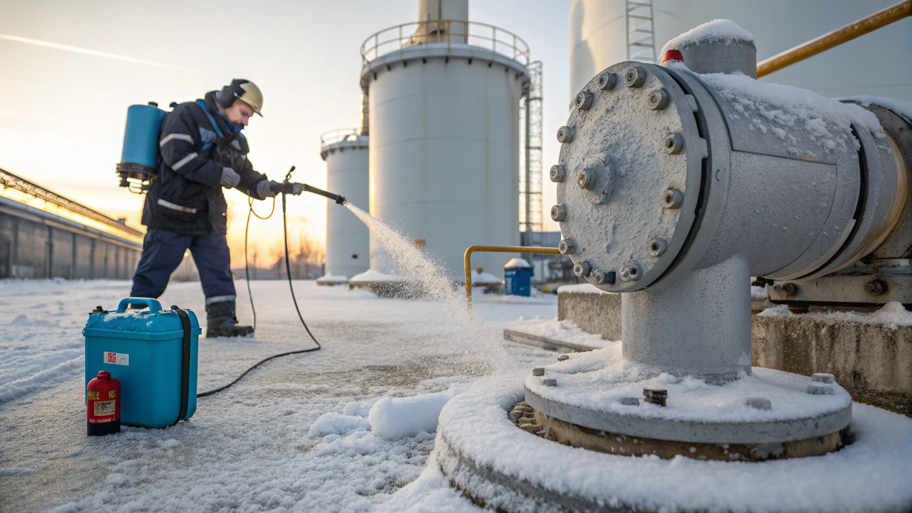 Промывка фильтров газосборных коллекторов от солей в мороз