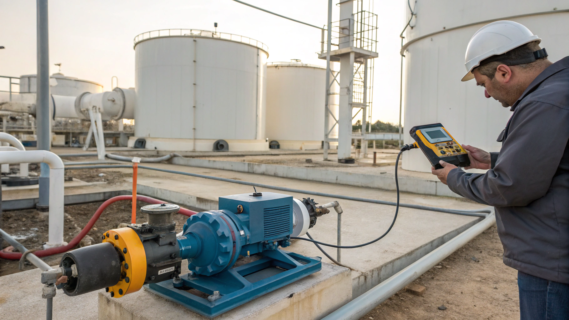 Промывка насосов перекачки нефти от парафинов с контролем вибрации