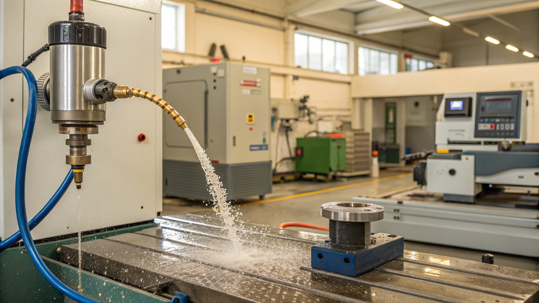 Промывка шпиндельных каналов от эмульсии с восстановлением потока