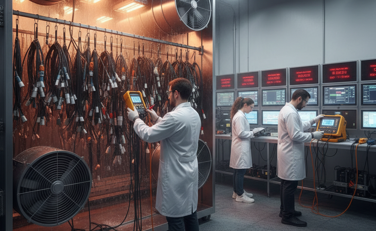 Сушка кабельных сборок после мойки с контролем сопротивления изоляции